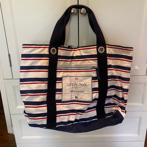 Limited Edition Lexington & Co. x Guild Hall Red/White/Blue Striped Tote - Picture 2 of 8